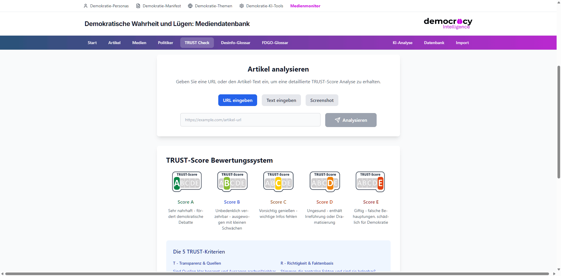 TRUST Score - Der Nutri-Score für Politik